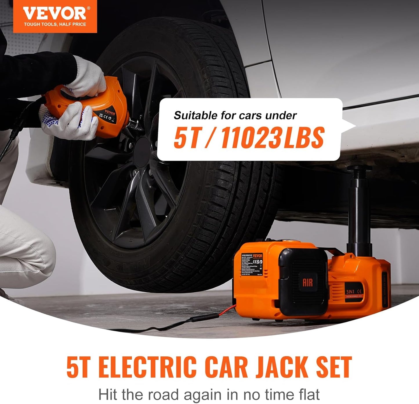 Electric Car Jack™ (5 Ton / 11023 Lbs)