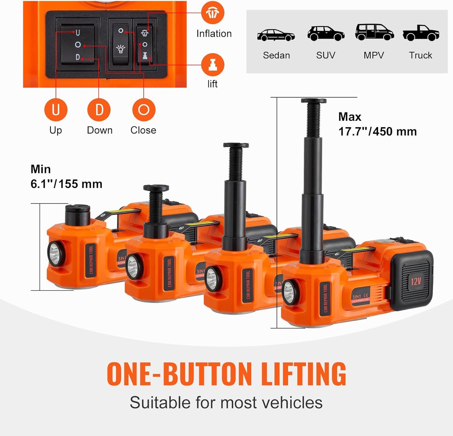 Electric Car Jack™ (5 Ton / 11023 Lbs)