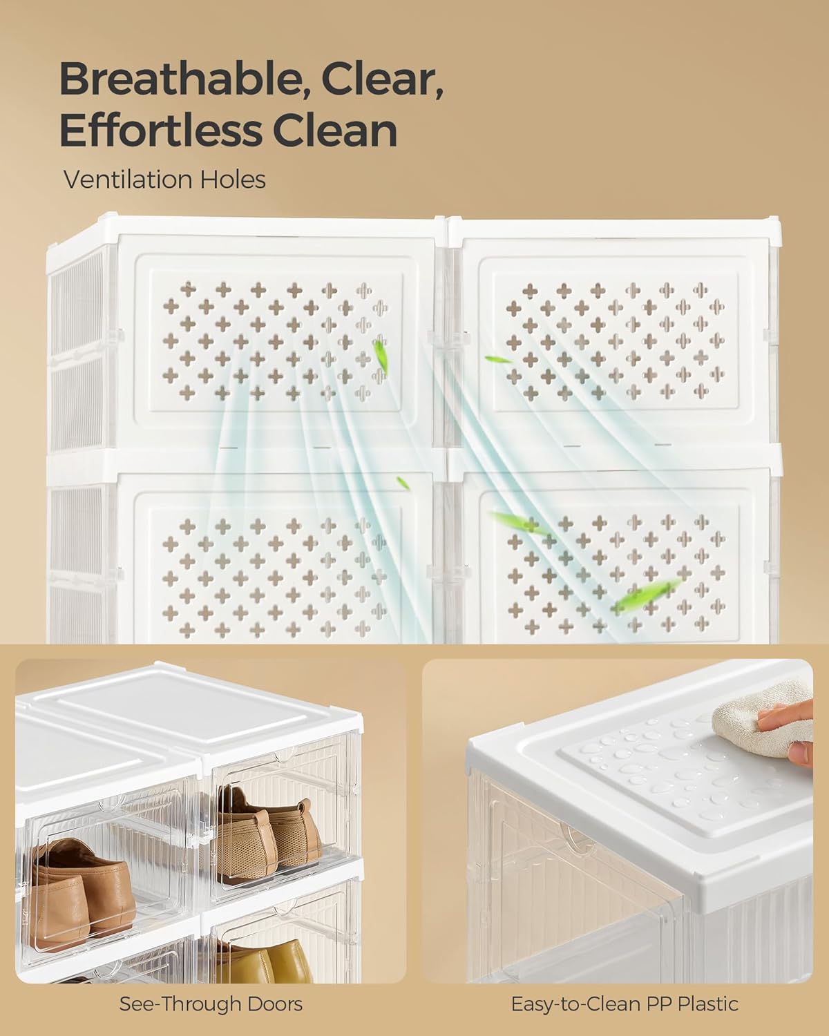 Pack of Foldable Shoe Boxes