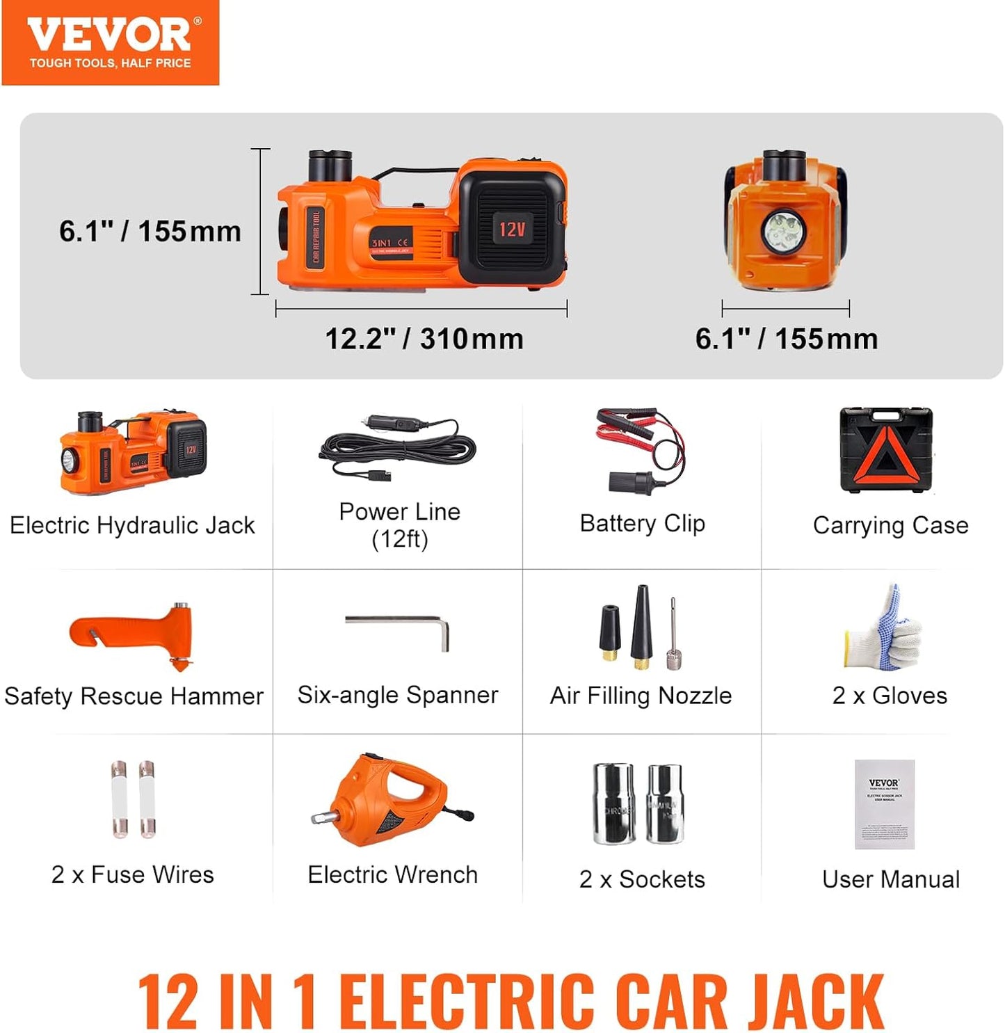 Electric Car Jack™ (5 Ton / 11023 Lbs)